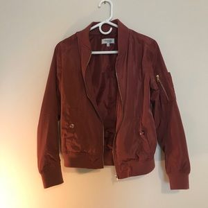 Charlotte Russe Burgundy Bomber Jacket